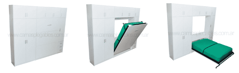 Mueble cama blanco de una plaza